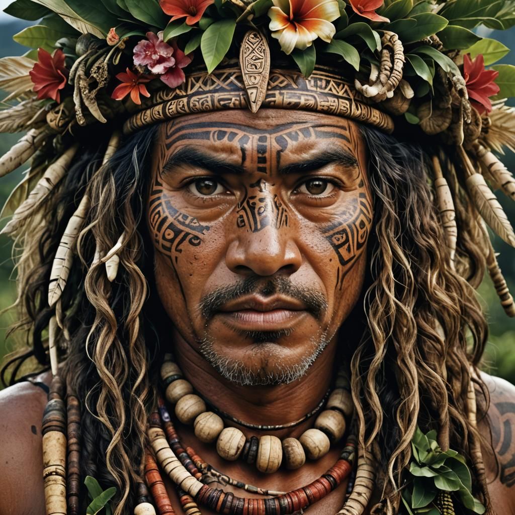 Striking Maori Portrait in Professional Photography Style