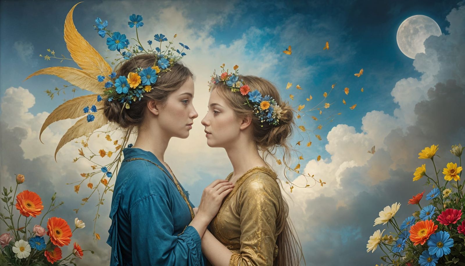 Mystical Fairy Portrait in Whimsical Colorful Style