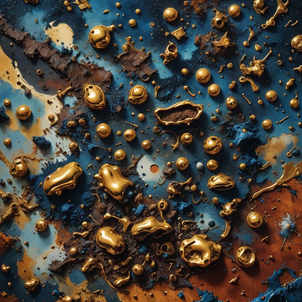 Surreal Excrement on Persian Rug in Space Station