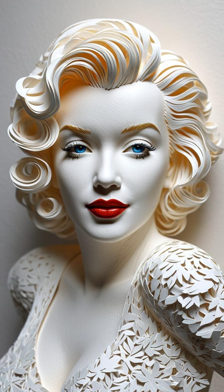 "Enchanted Paper Arts" by Satori Canton.

paper art, (Marilyn Monroe) made of paper,
Art by Peter Dahmen

a mesmerizing ...