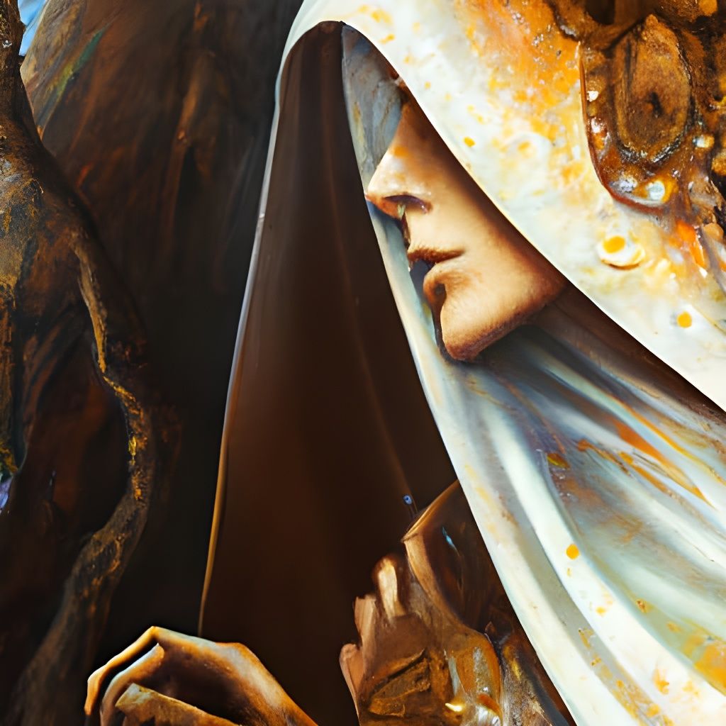 Salome with Veil: Detailed Faery Science Fiction Painting