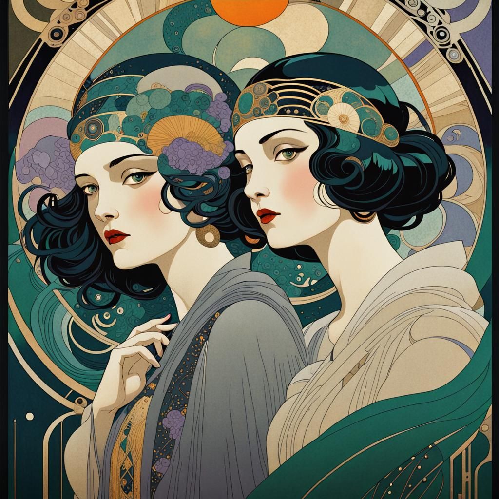 Art Deco Women in Gothic Masterpiece