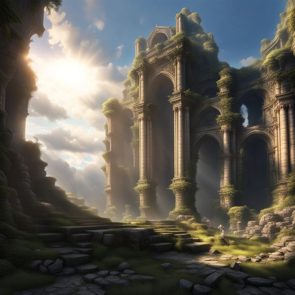 Fantasy Ruins with Hyper-Realistic Details