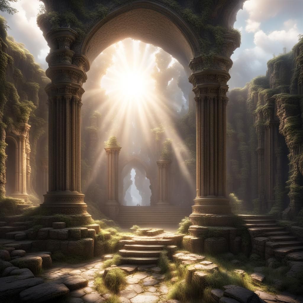 Hyper-Realistic Fantasy World Ruins in 8K