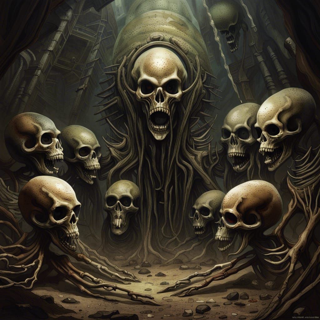 Menacing Alien Race: Macabre Sci-Fi Concept Art