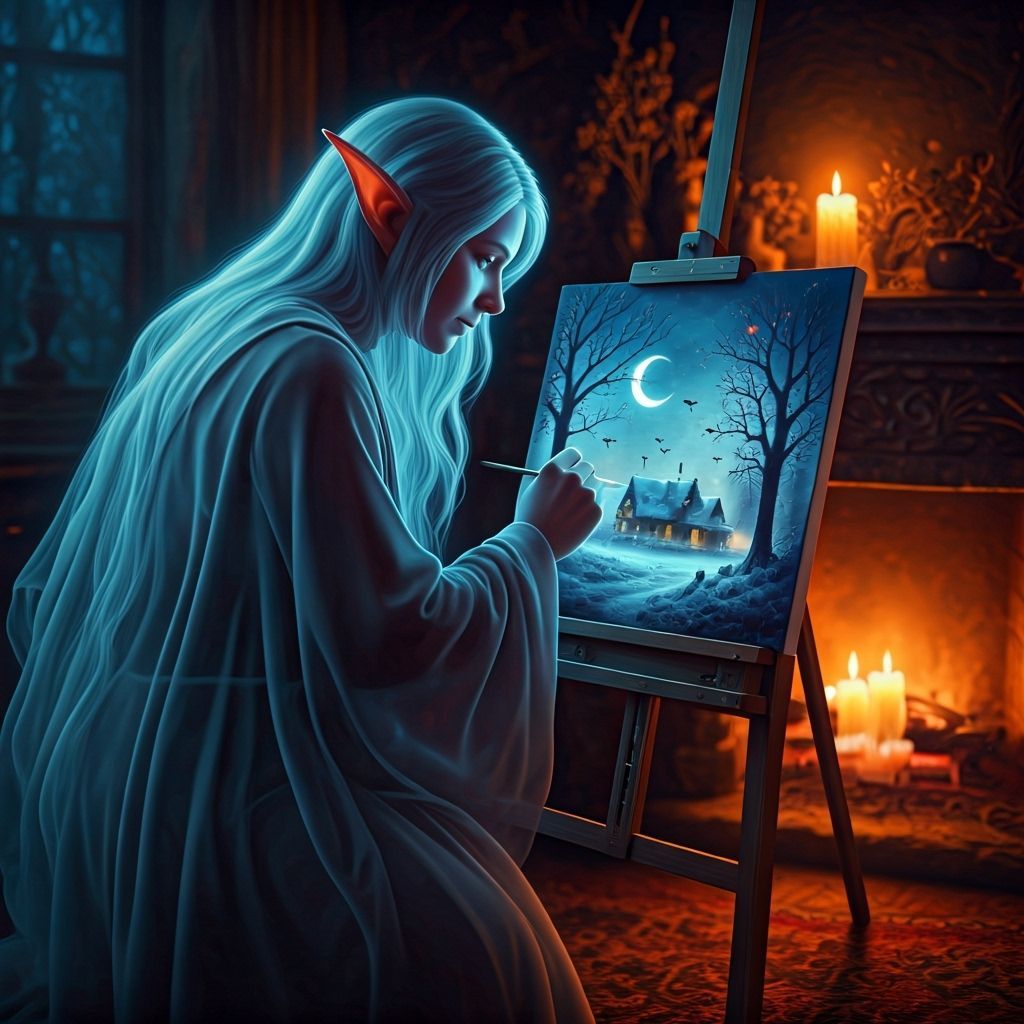 Ghostly Elf Creates Magical Autumn Landscape