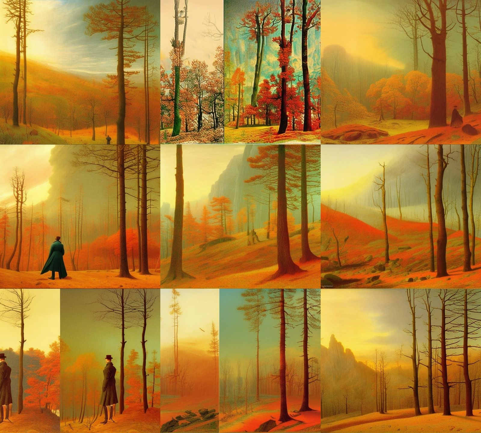 Surreal Seasonal Landscape in Romantic Style