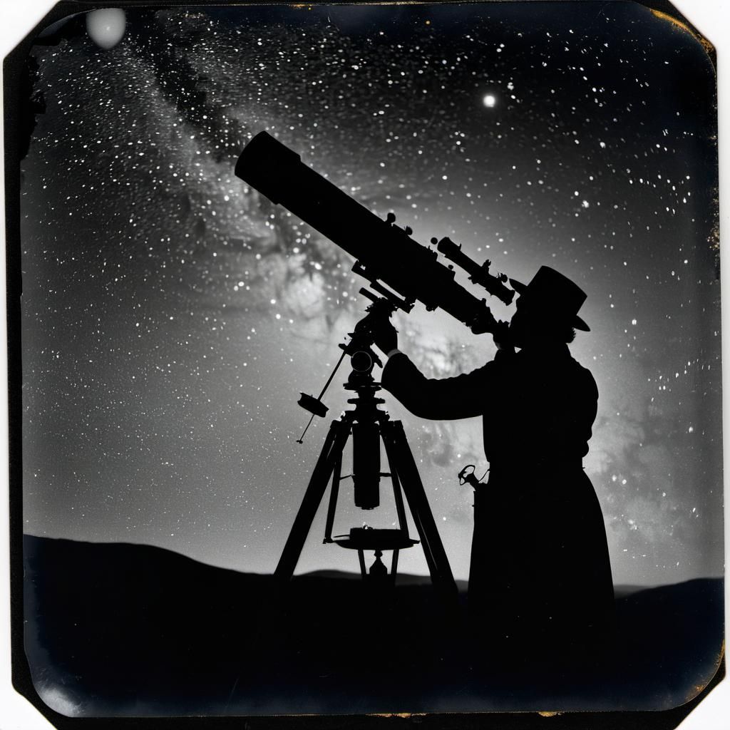 An astronomer observing the stars