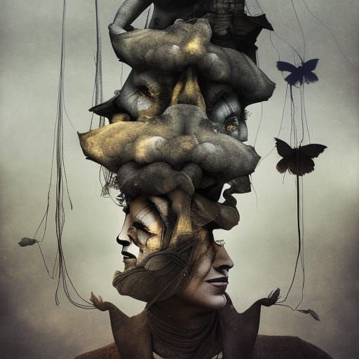 The Fates: Surreal Mixed Media Art Masterpiece