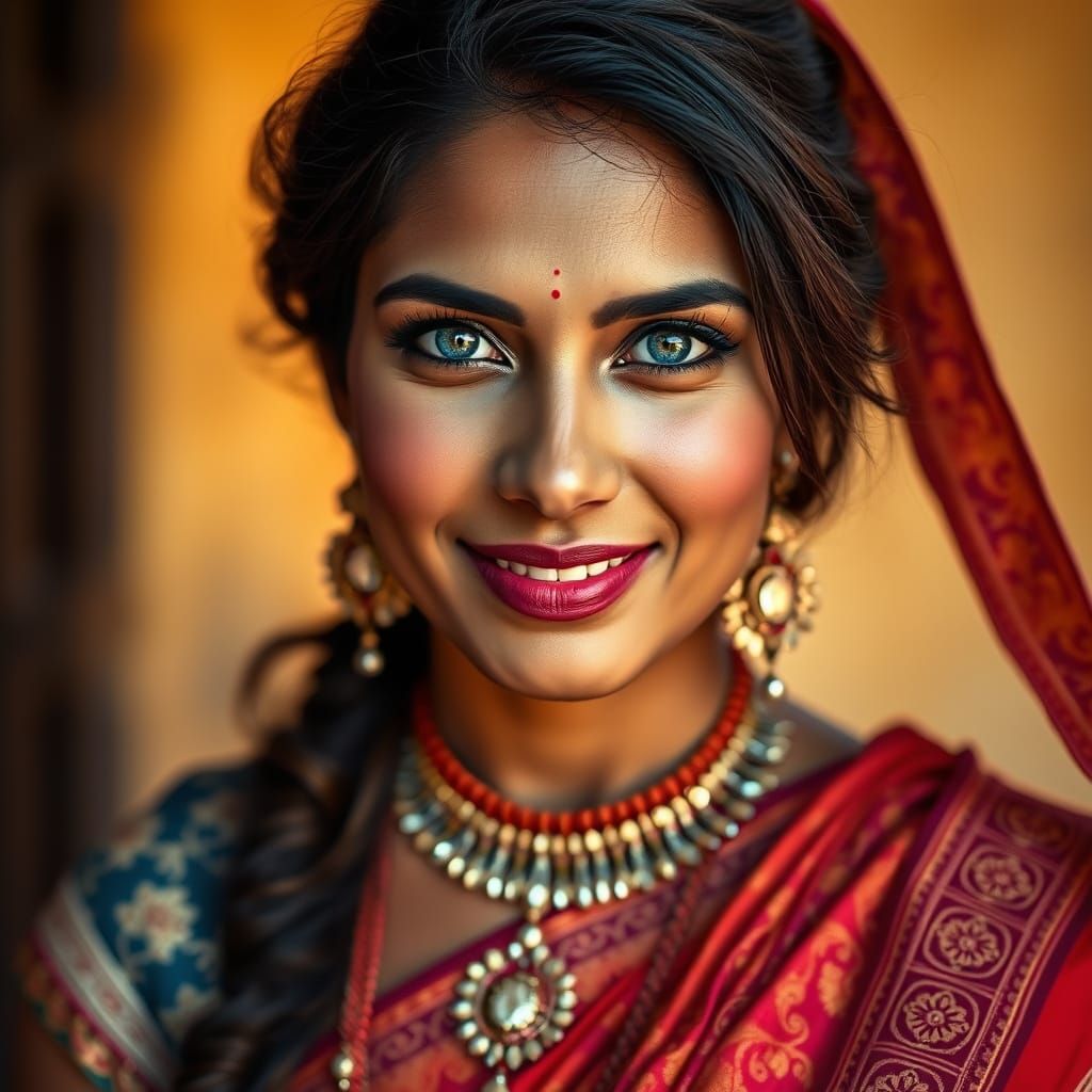 Elegant Indian Woman in Traditional Attire
