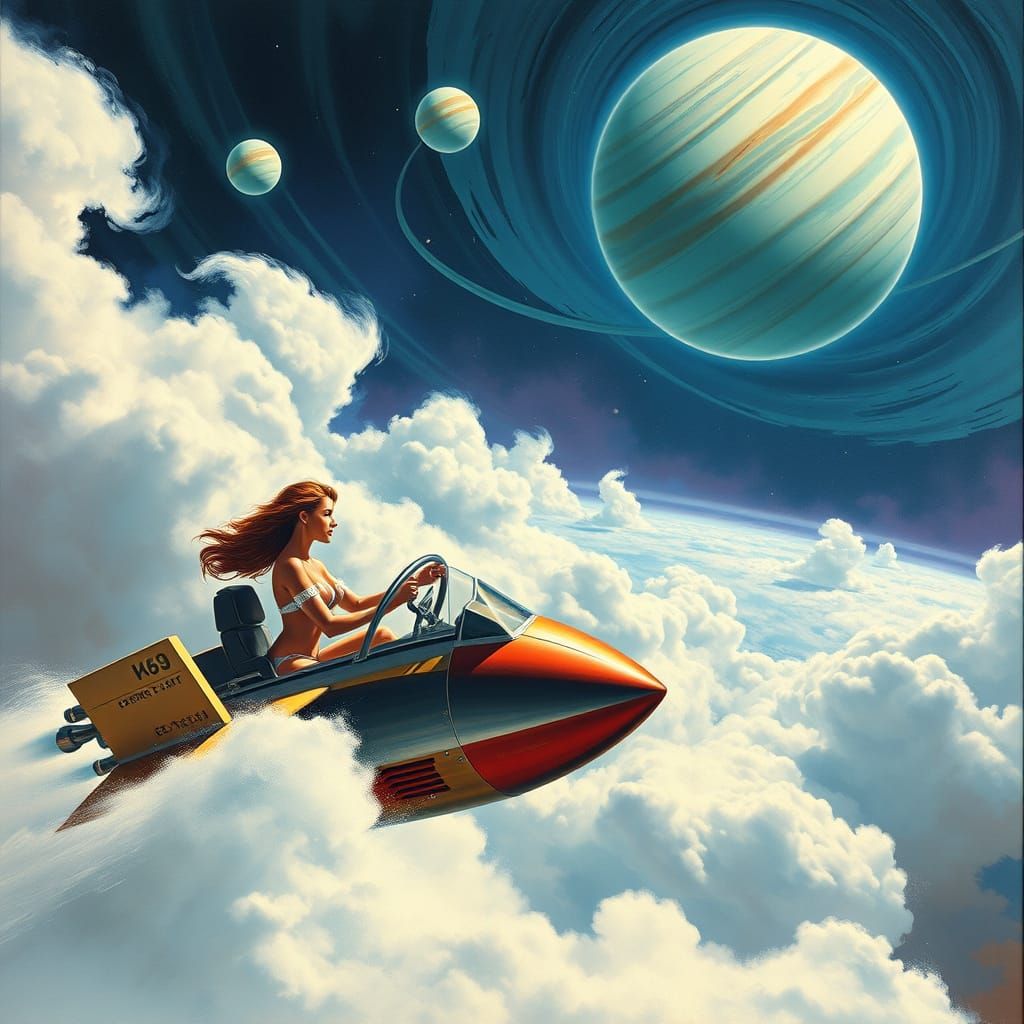 Sirens Steer Spacecraft in Pulp Sci-Fi Style