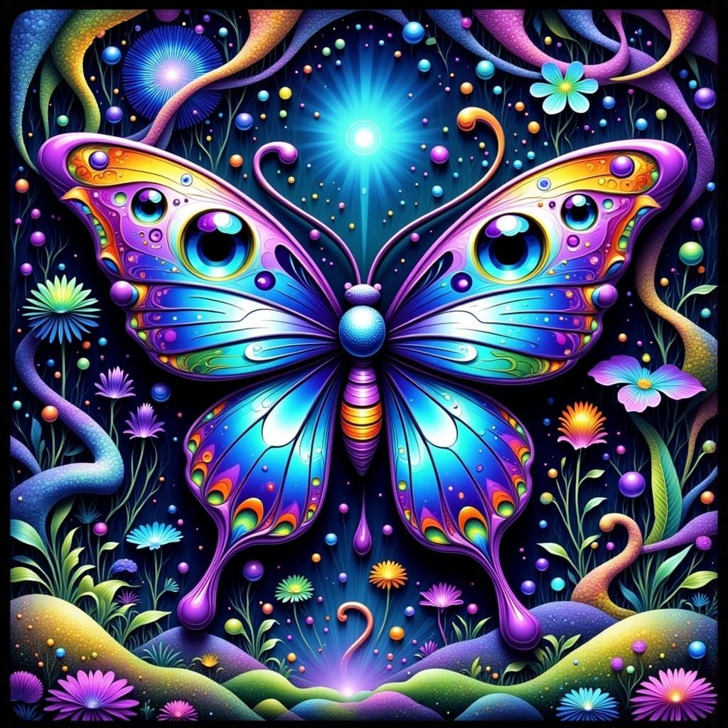 Vibrant Psychedelic Forest Sprite