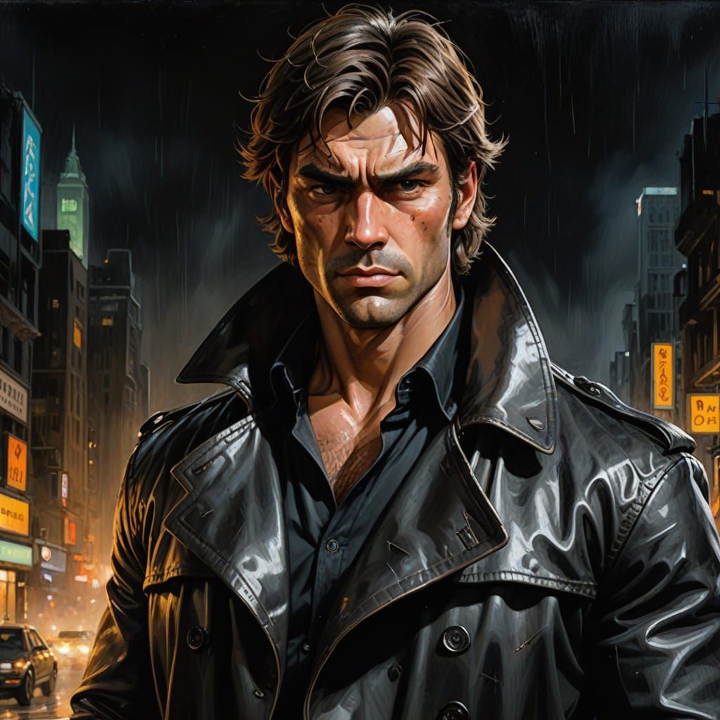 Muscled Demon Hunter in Dark Armor