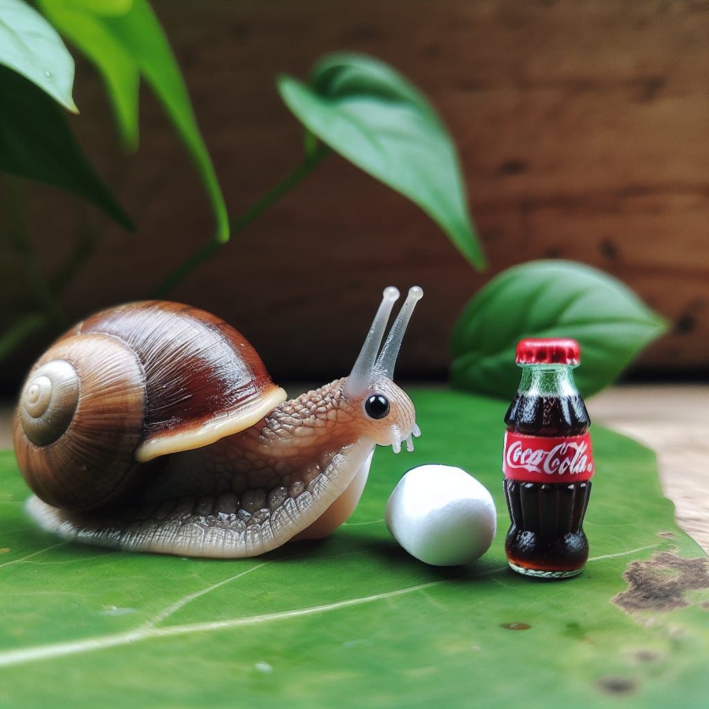 Snail Wonders About Coke and Mentos Reaction