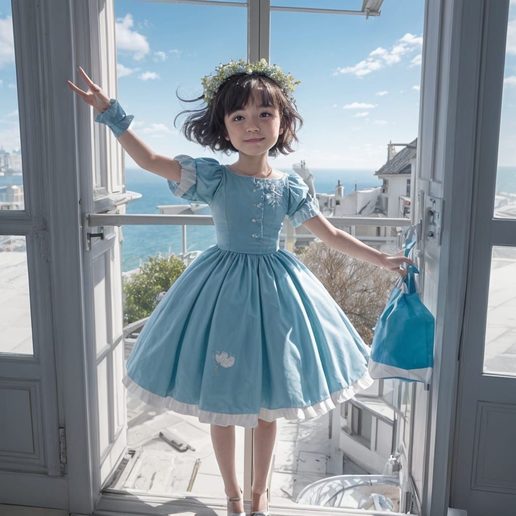 Joyful Child Leaps Through a Fantastical Candy World