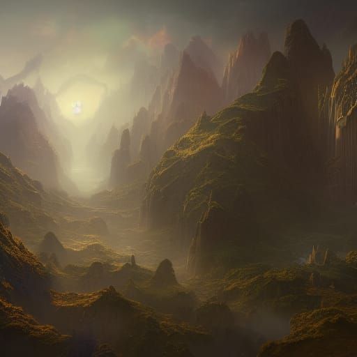 Fantastical Matte Painting in Deep Color, 8K