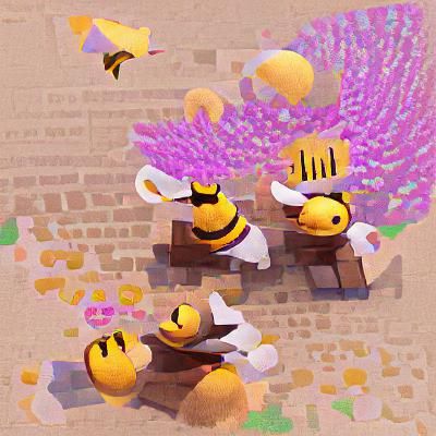 Abstract Digital Rendering of Bees