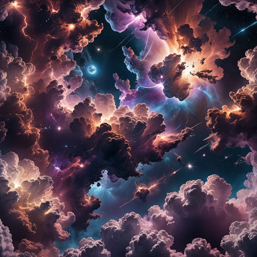 Young Earth in Space: Hyperrealistic Cloudscape