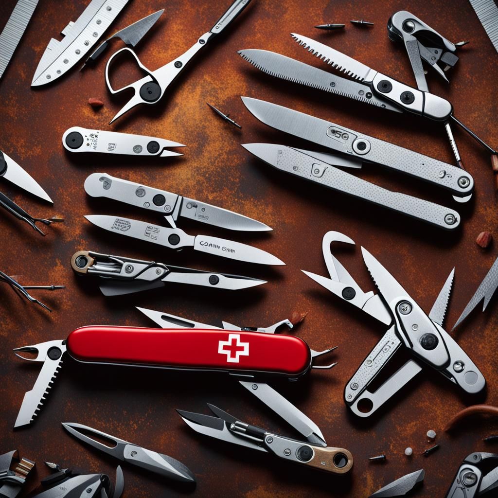 Photorealistic Swiss Army Knife Portrait