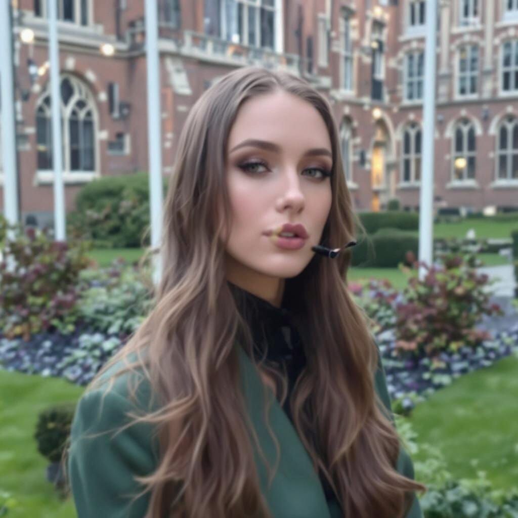 Elegant Smoking Woman in Film Noir Style