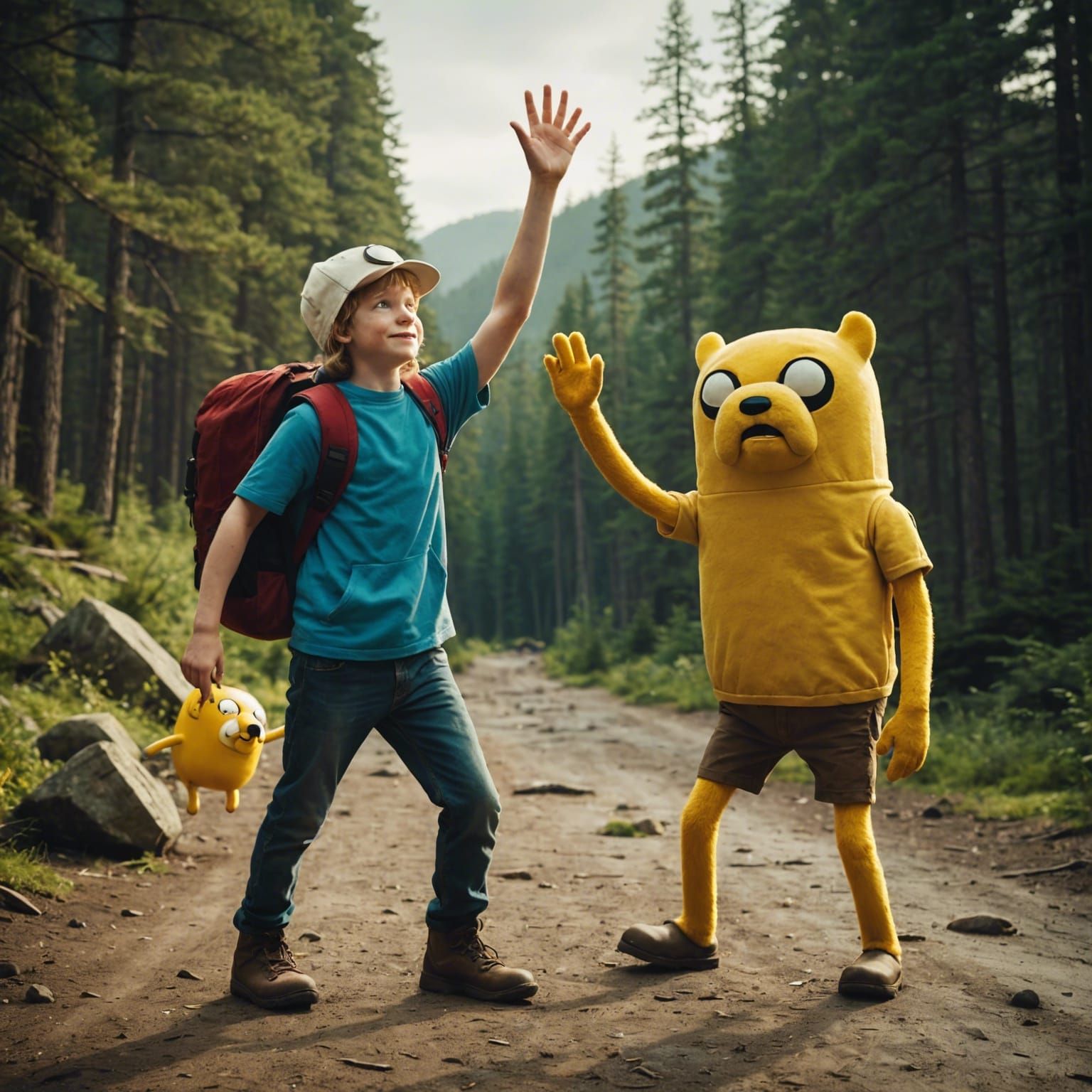 Finn and Jake High Five: Cinematic Film Still