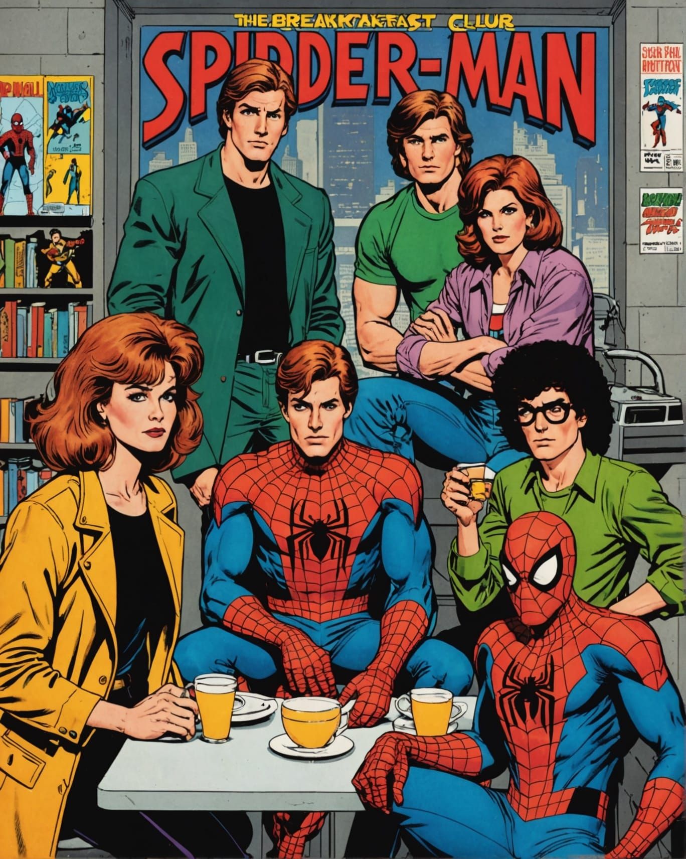 Spider-Man Comic Cover in 80s Style