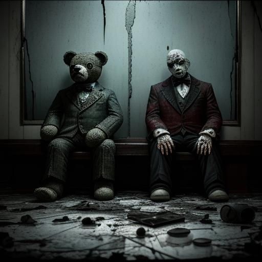 Creepy motel, blood sweat and tears creepy people , torn ted...