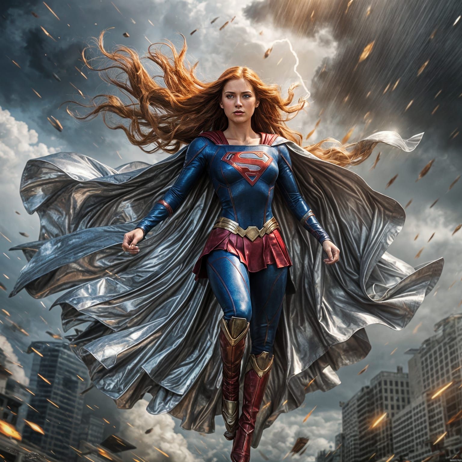 Supergirl Stops Hurricane in the Philippines