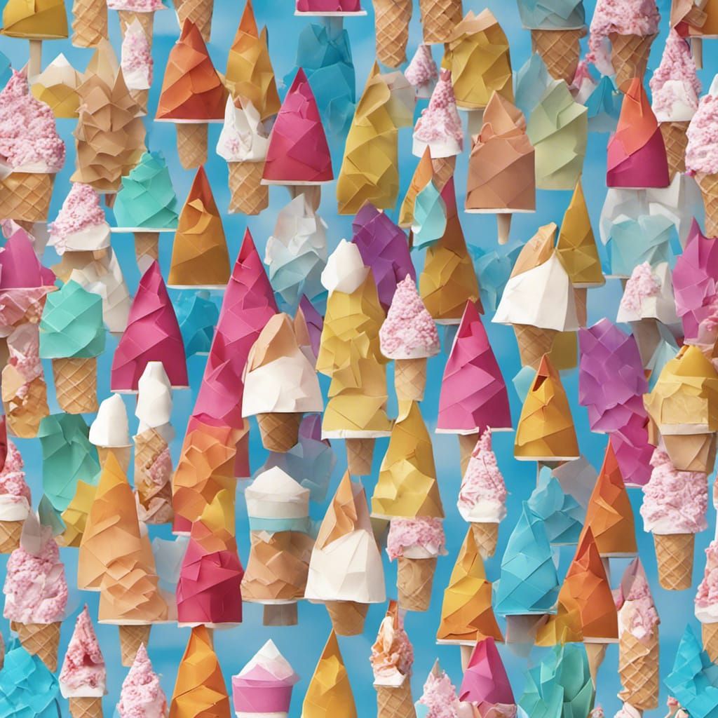 Origami Ice Cream Cityscape