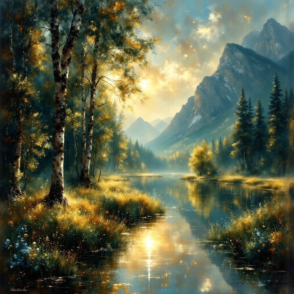 Vibrant World Transformation: Color Blooms Amidst Lush Natur...