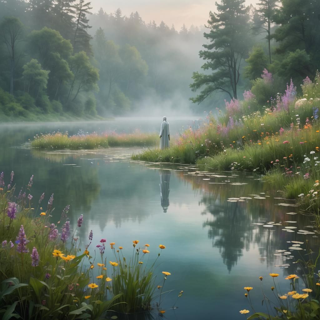 Ethereal Ghost Figure by Shimmering Lake