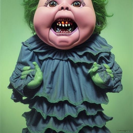 Ghoulish Hyperrealistic Nightmare Cabbage Patch Doll