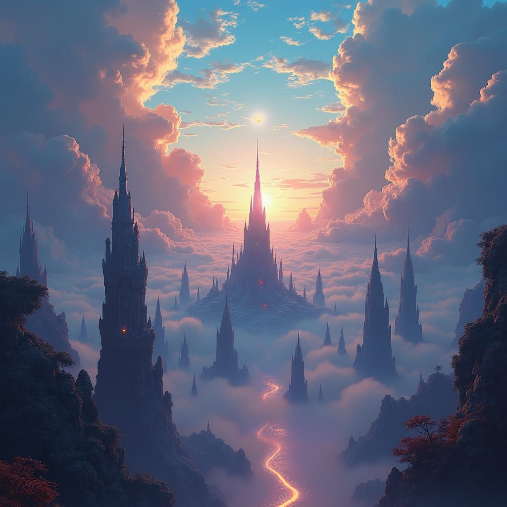 Fantastical Realm in Rich, Blurred Colors