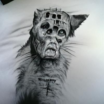 Hyperrealistic Ink Drawing of a Pet Cemetery