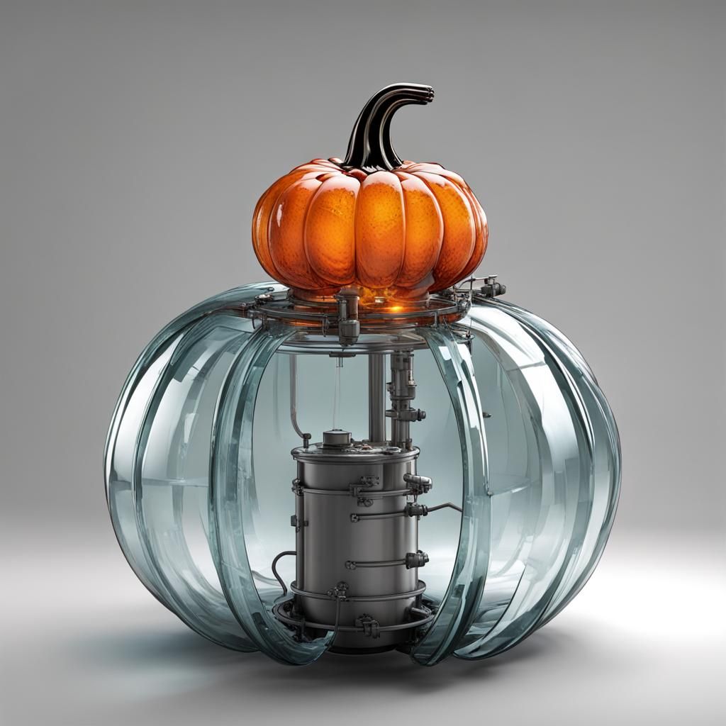 Glass Pumpkin with Vats: An Industrial Autumn