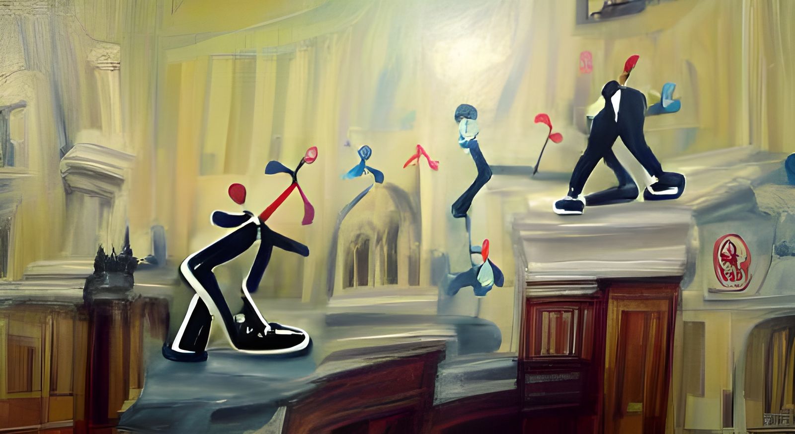 Ministry of Silly Walks Inspired Painting