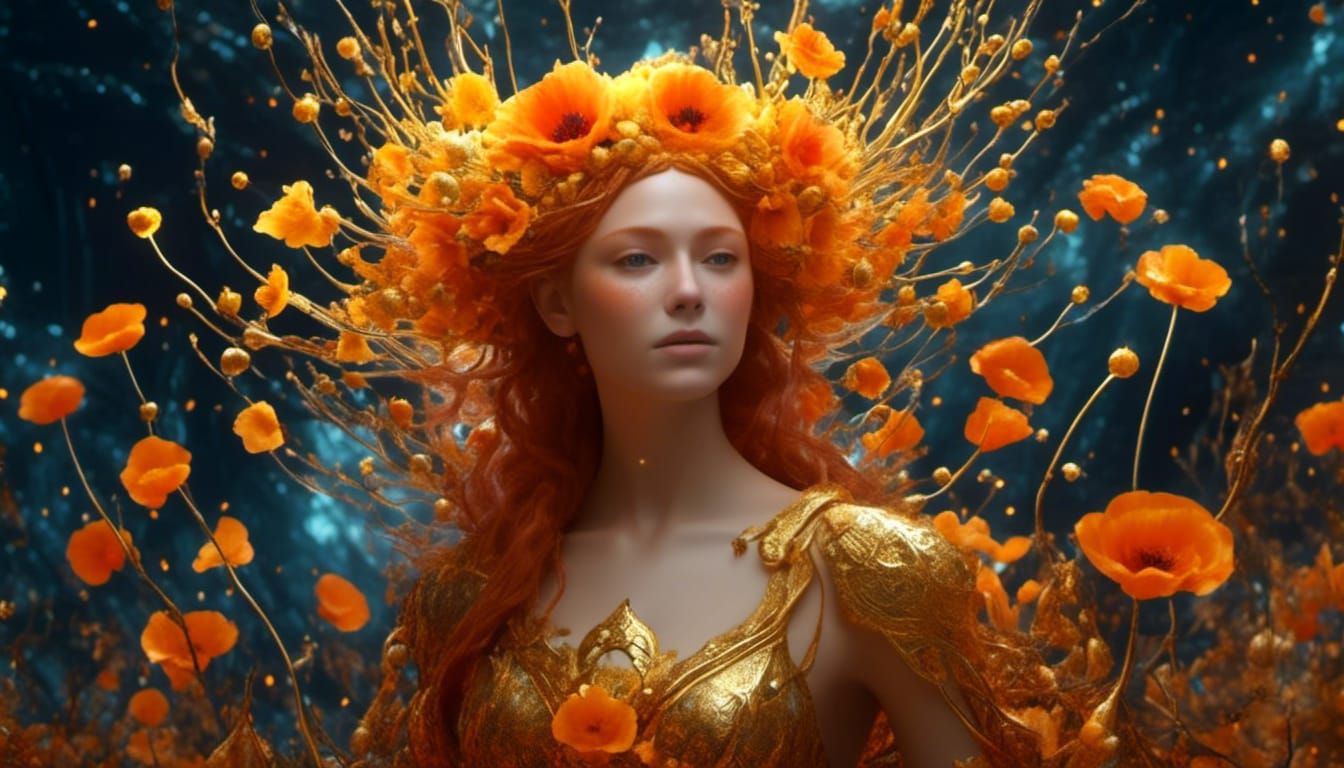 Glowing Fairy Portrait with Bioluminescence