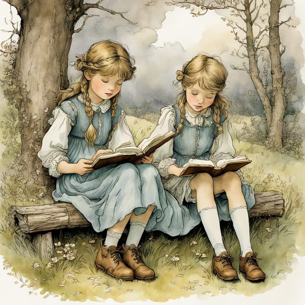 Children's Book Illustration: Reading Together