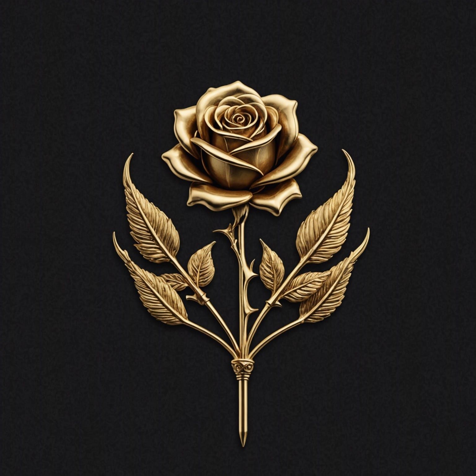 Gilded Rose Needle Crest: This luxurious logo features a gil...
