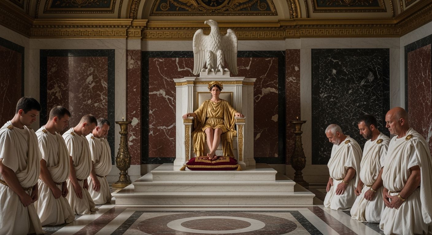 Empress Messalina on Gold Throne in Rome Palace