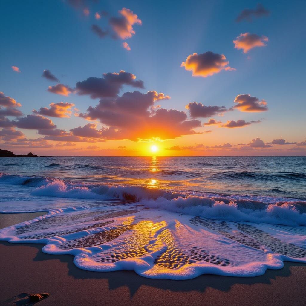 Vibrant Sunset Sky Over Horizon