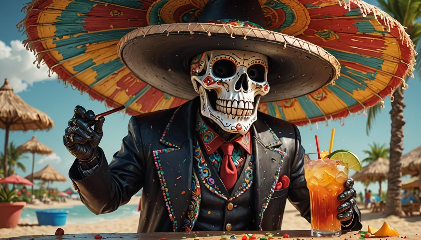 Death Takes a Holiday: Hyperrealistic Splash Art