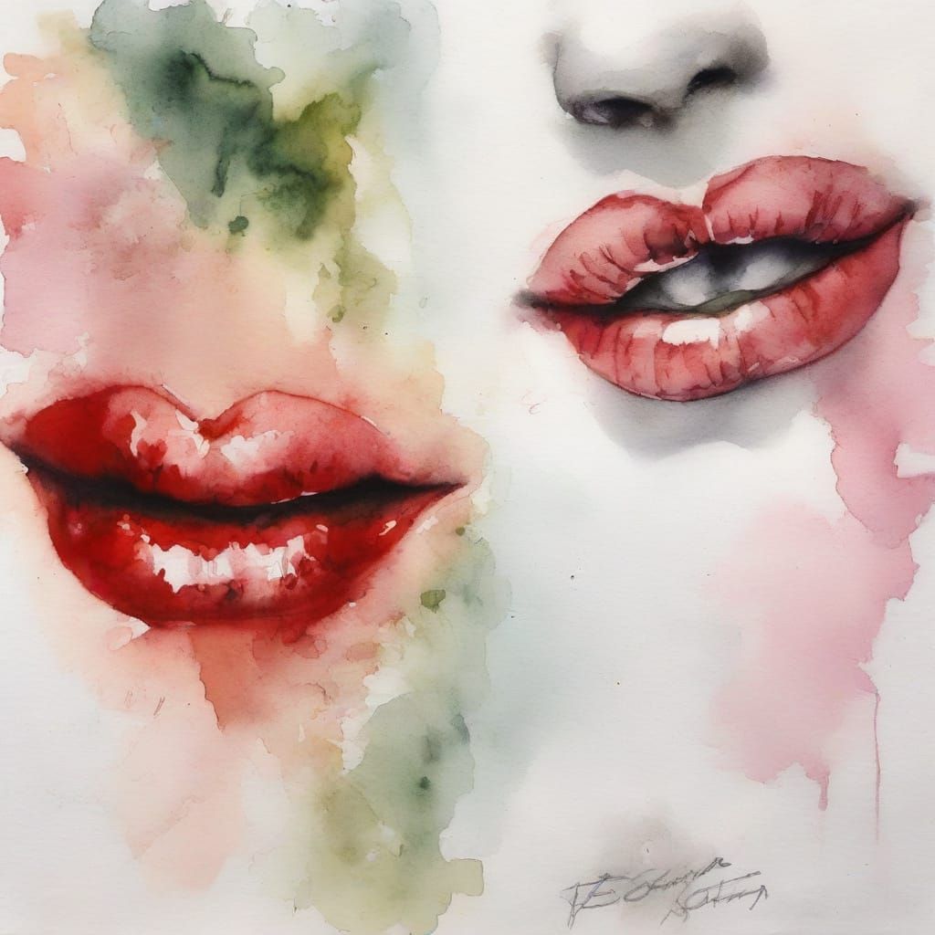 Love Letter in Soft Watercolor Kisses