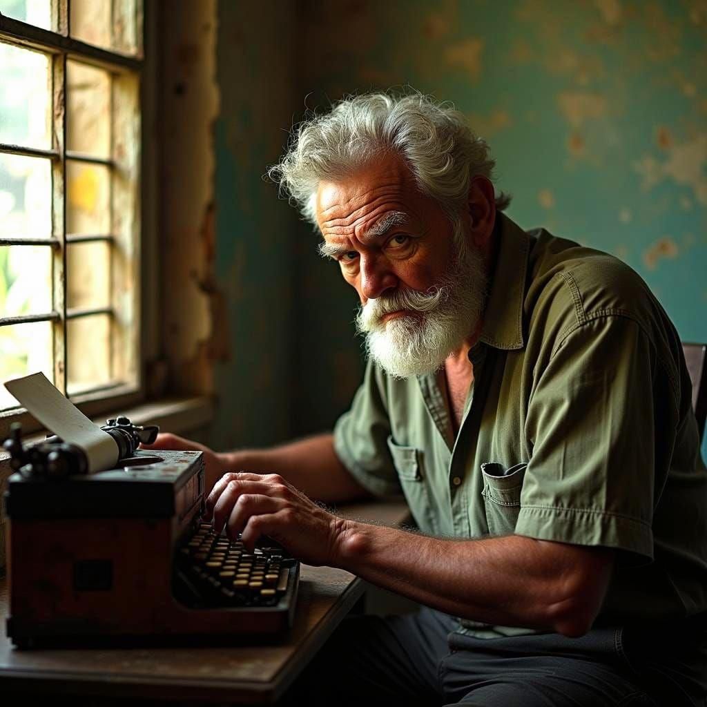 Vintage Portrait of a Stern Writer