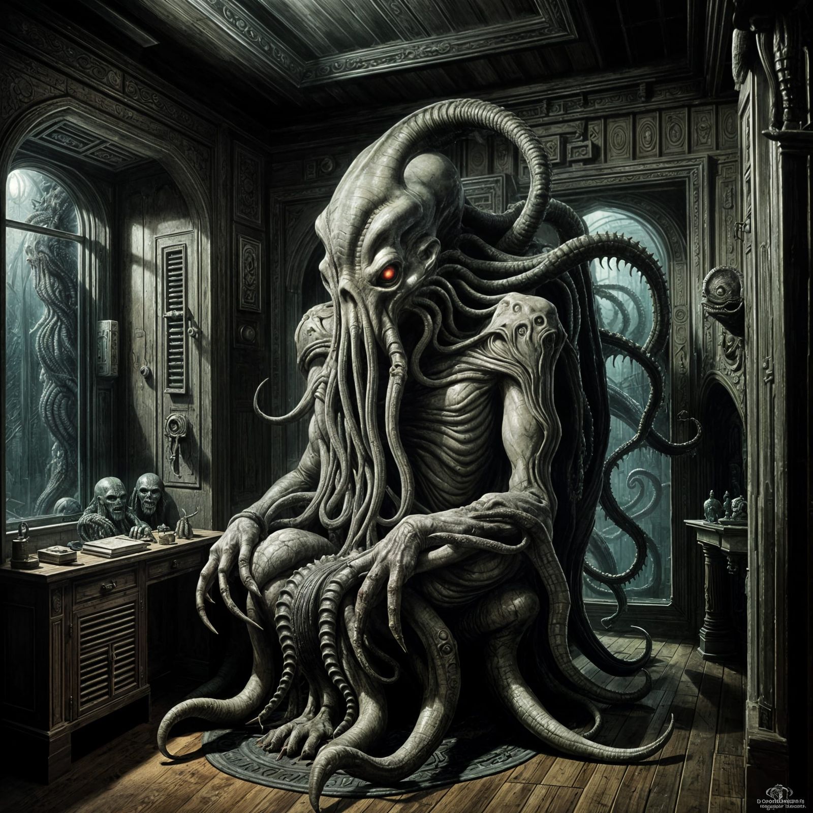 Cthulhu's Dream with Giger's Predator, Sinister Art
