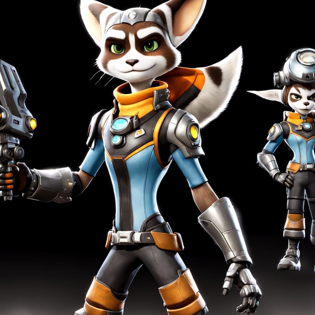 Heroic Female Lombax with OmniWrench in Golden Hour