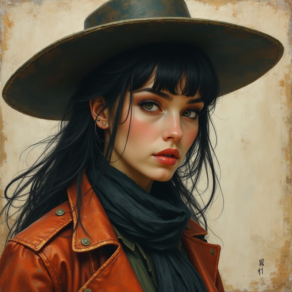 Woman in Enki Bilal's Distinctive Cyberpunk Style