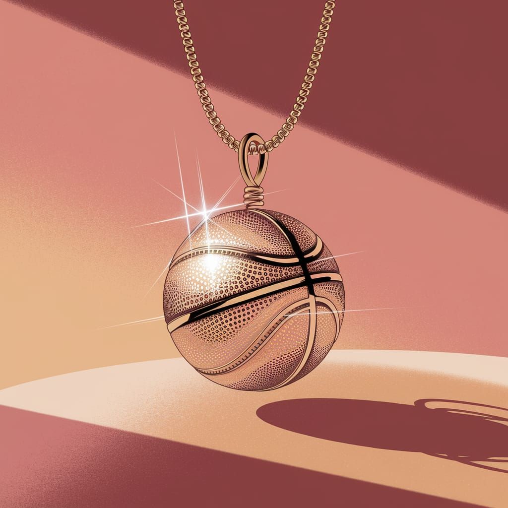 Elegant Basketball Jewelry in Sunset Gold