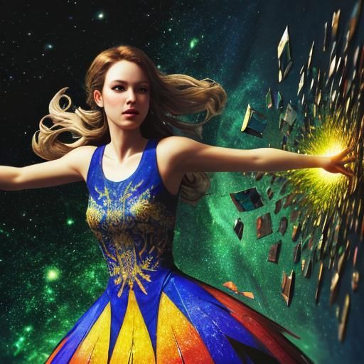 Spiral Galaxies in Cubist Surrealist Style