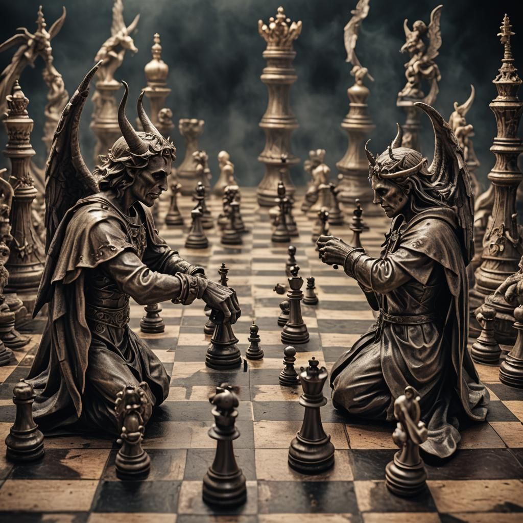 Demon and angel chess match
